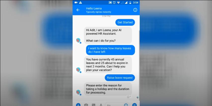 chatbot for hr - leena