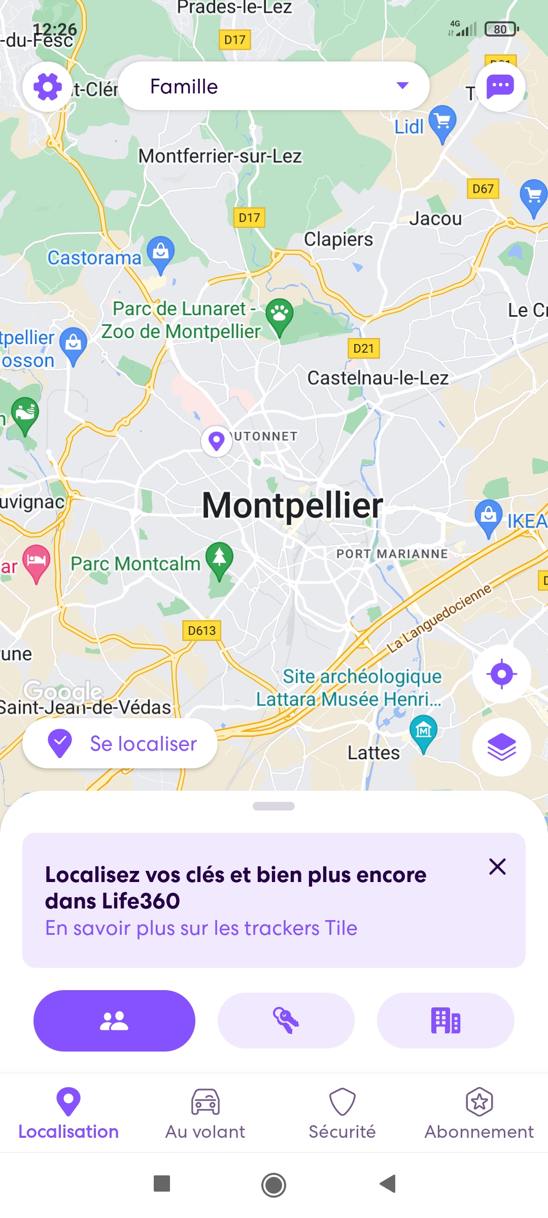 Life360 suivi de la localisation