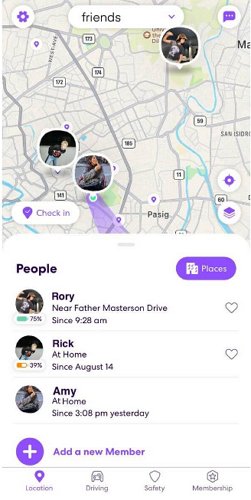 rastreamento de localização com life360