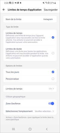 Définir la durée disponible pour Instagram