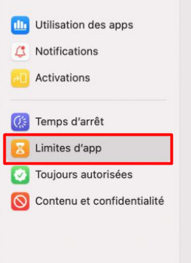 Mac Limites d’app