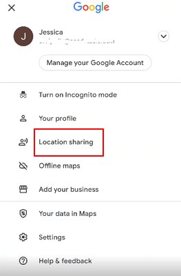 partage de localisation sur Google Maps