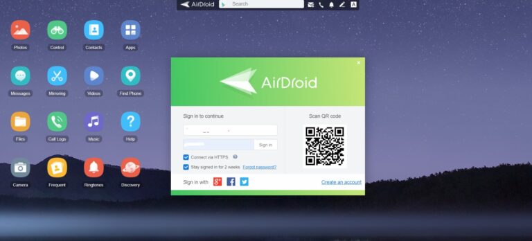 connectez-vous à airdroid