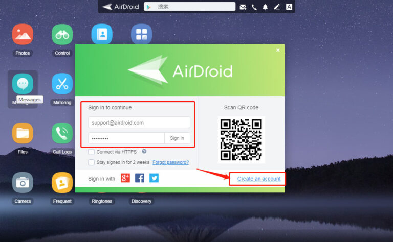 login airdroid web