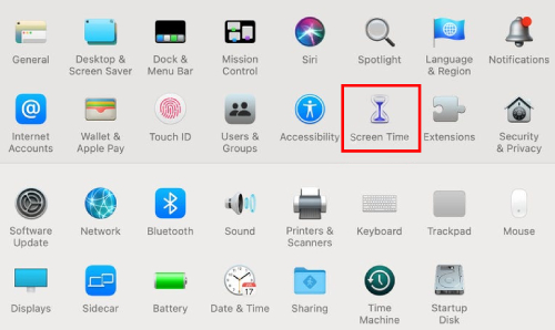 Mac screen time option