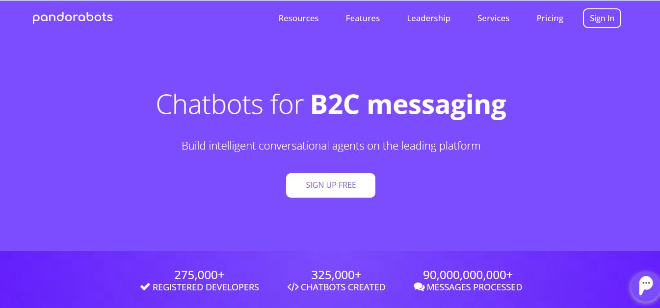 Facebook Messenger AI chatbot Pandorabots