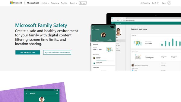 Aplicativo Microsoft Family Safety