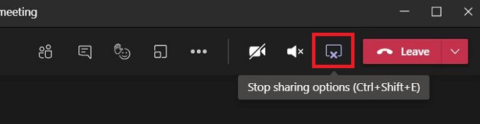 Microsoft Teams Stop Sharing