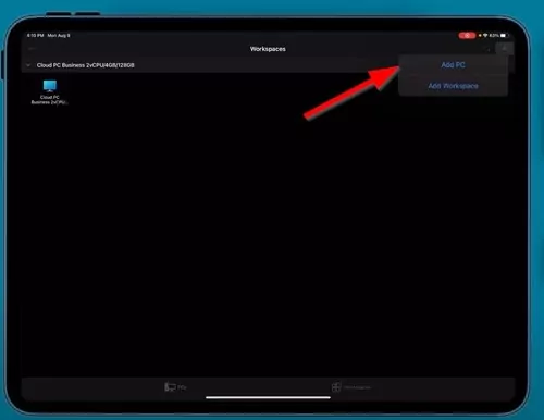 Add PC on iPad