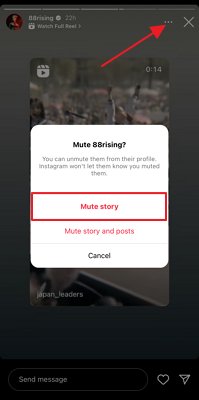 La mise en sourdine de story Instagram