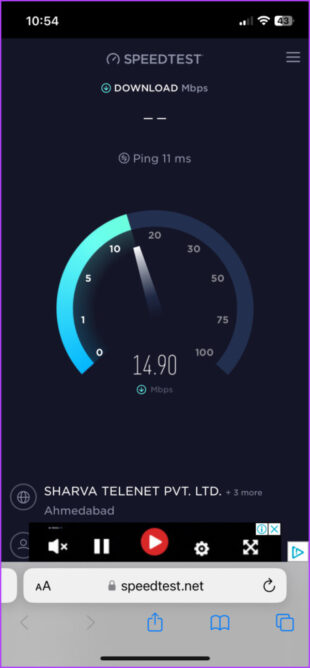 ookla speed test