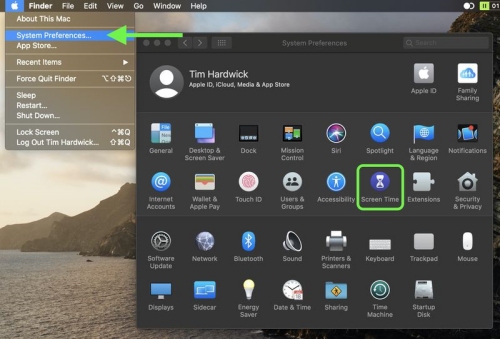 open Screen Time on Mac