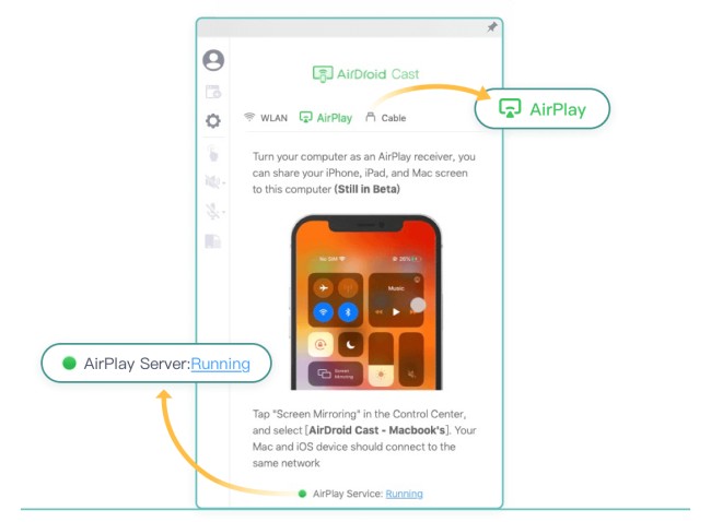 Utiliza AirDroid Cast para proyectar iOS mediante AirPlay