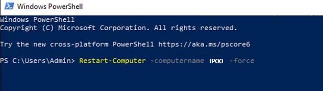 PowerShell restart computer