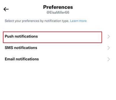 notificaciones push Twitter