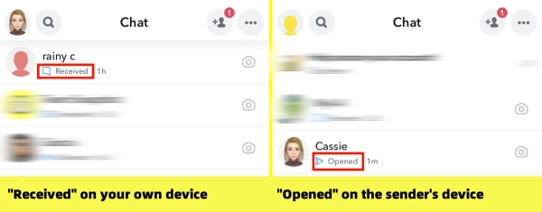 received and opened on Snapchat
