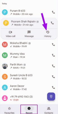 voir l'historique des appels récents sur Android