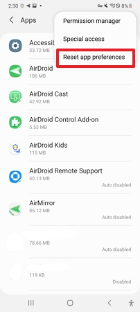 reset app preferences