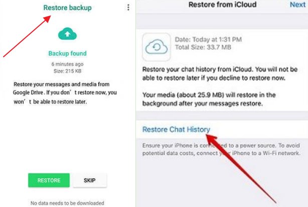 restore WhatsApp backup