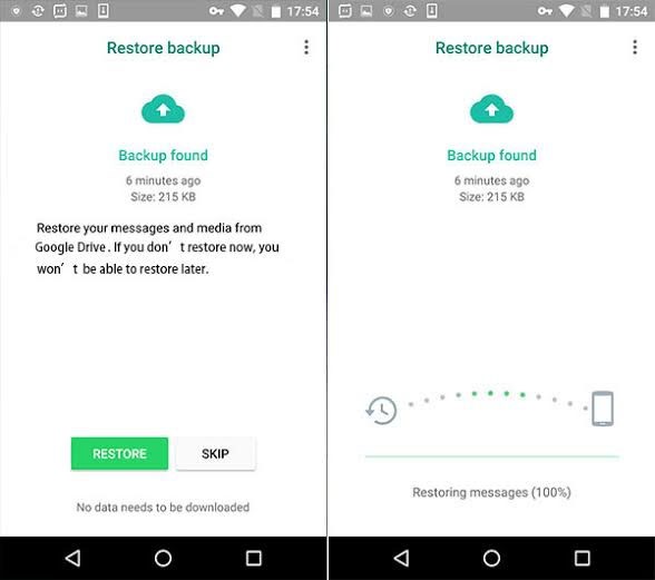 Wiederherstellen von WhatsApp auf Android