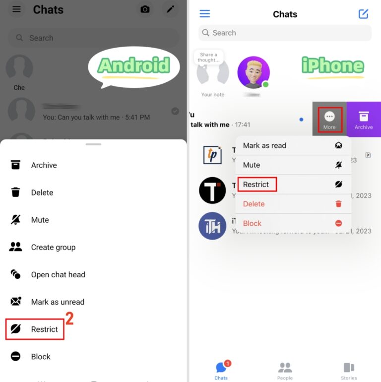 restrict user on Messenger