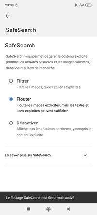 Activez Google SafeSearch