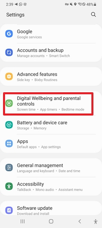 Samsung digital wellbeing