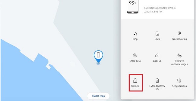 samsung find my mobile unlock