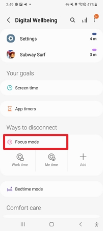 Samsung focus mode