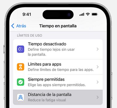 activar tiempo en pantalla en iPhone