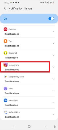 ver notificações antigas do instagram pelo recurso de histórico de notificações