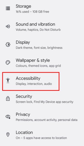 select accessibility