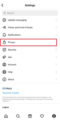 Configuración y privacidad en Instagram