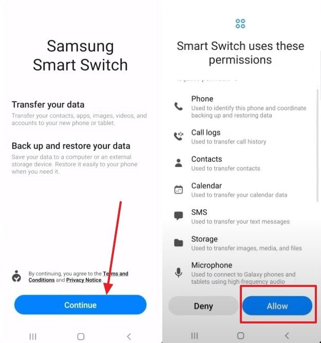 setup samsung smart switch