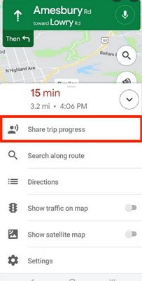 share trip progress