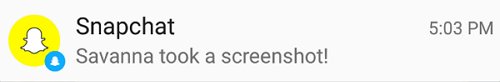 Notification de screen Snapchat