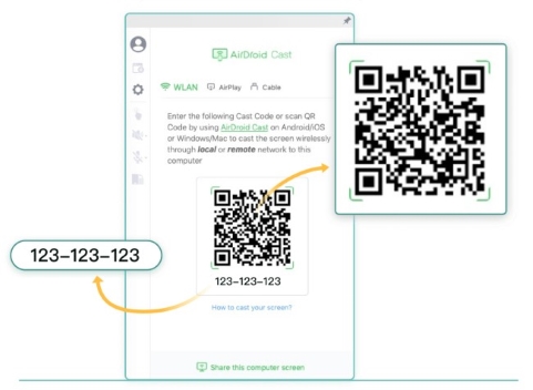 Proyectar Android en la PC de forma inalámbrica escaneando el código de transmisión