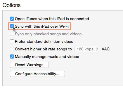 sync to ipad