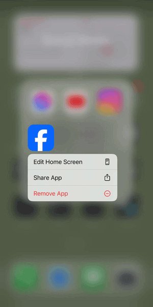 tap Remove App