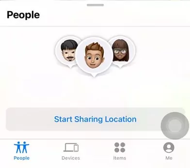 tap Start Sharing Location