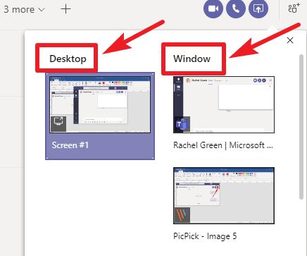 Teams Chat Share Screen Options