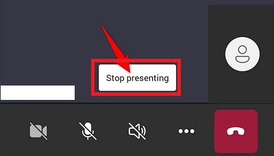 Teams Mobile Stop Presenting