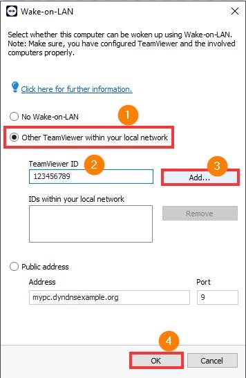 TeamViewer Wake on LAN