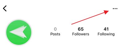 Trois points sur le profil de l'utilisateur Instagram
