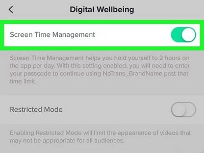 TikTok screen time management