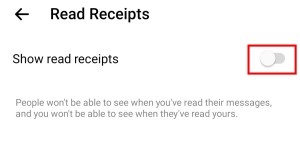desativar recibos de leitura do Messenger