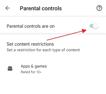 ativar o controle parental do Google Play