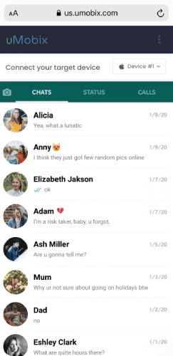 uMobix monitoriza WhatsApp