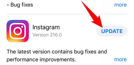 Instagram updaten