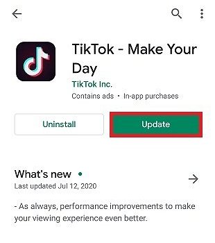 actualizar TikTok